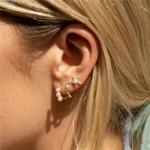 Donnatella øreringe forgyldt med perler