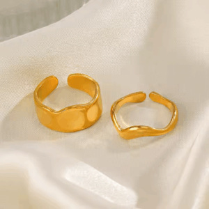 Ringe justerbar vandfast forgyldt stål