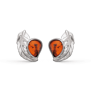 Støvring Design - Øreringe sølv med rav