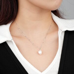 Donnatella halskæde sølv med barok perle