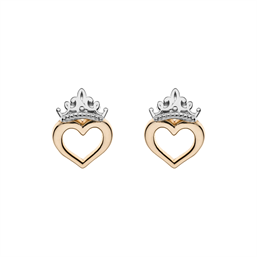 Disney - Krone ørestikker med hjerte i 9 kt. guld
