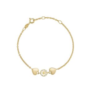 Lund Copenhagen Marguerit hjerte armbånd forgyldt 90103019-M