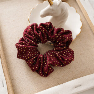 Hårelastik - Bordeaux med nitter