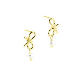 Aqua Dulce øreringe Rope Bow Pearls 5908