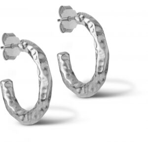 Enamel - Hali hoops, i sølv, 20 mm