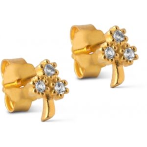 Enamel - Clover øreringe, forgyldt