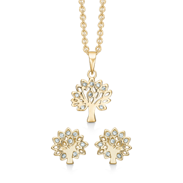 Støvring Design - Forgyldt sæt med livets træ