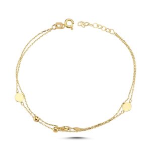 Melfia armbånd 14 karat guld dobbelt kæde 2306 115F