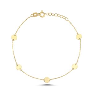 Melfia armbånd 14 karat guld med 5 coins 2304 115F