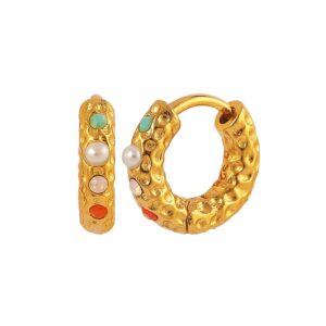 Hultquist - Florence hoops  øreringe i forgyldt