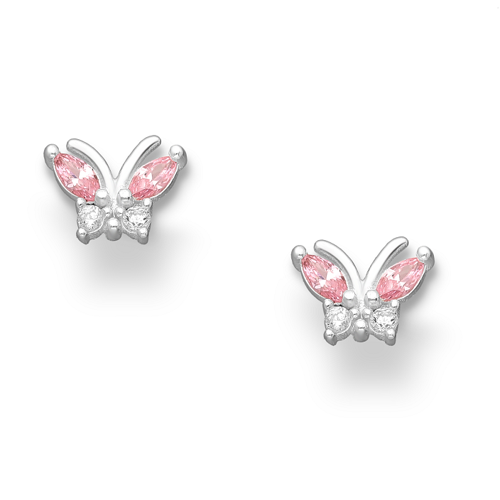 Sommerfugle børneøreringe sølv