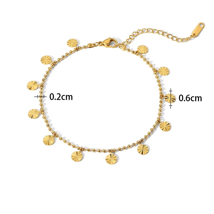 Sunset ankelkæde vandfast forgyldt stål 163004