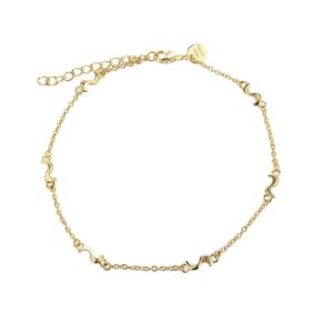 Aqua Dulce new Rhumba ankelkæde forgyldt 5245