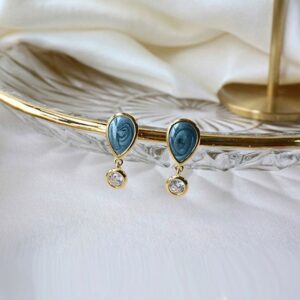 Donnatella øreringe forgyldt blue waterdrop