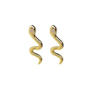 Donnatella - Øreringe forgyldt sølv snake