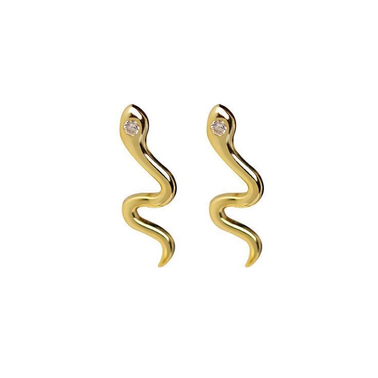 Donnatella - Øreringe forgyldt sølv snake