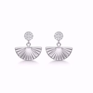 Guld & Sølv Design sølv øreringe med zirkonia 1919/1