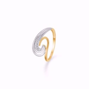 Guld & Sølv Design ring 14 karat med diamanter 8396/6/14