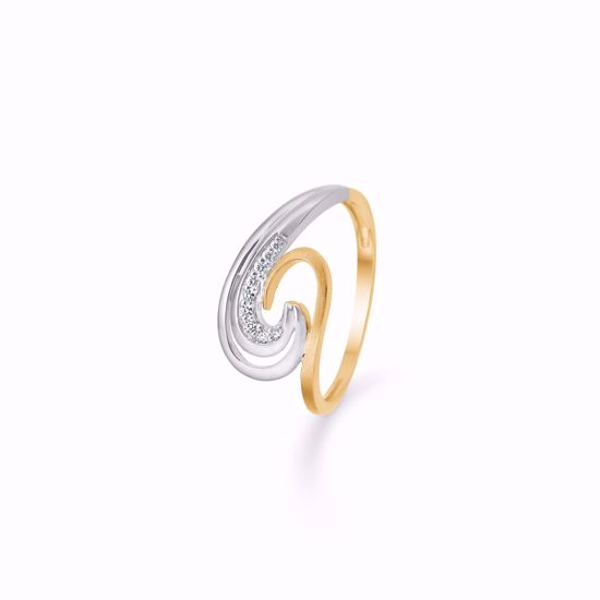 Guld & Sølv Design ring 14 karat med diamanter 8396/6/14