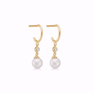 Guld & Sølv Design perle øreringe 11363