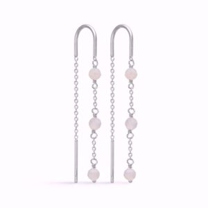 Guld & Sølv Design øreringe med rosa quartz