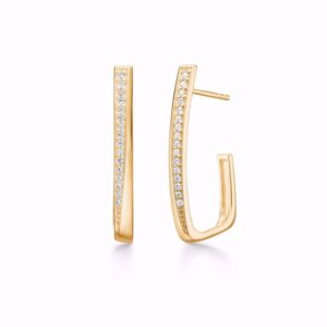 Guld & Sølv Design øreringe med zirkonia