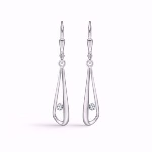 Guld & Sølv Design øreringe med zirkonia 11423