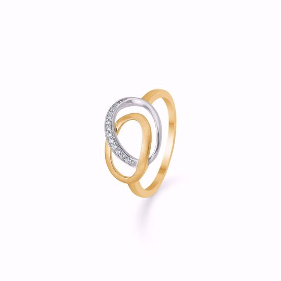 Guld & Sølv Design ring 14 karat med diamanter 8397/6/14