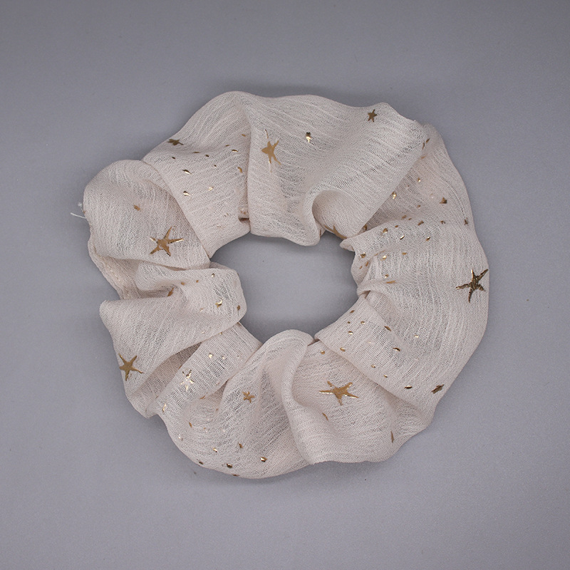 Hårelastik - Beige med stjerner