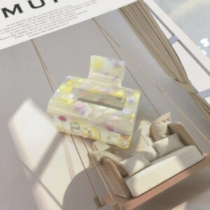 Hårklemme - sart gul mønster