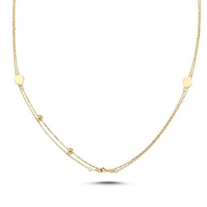 Melfia halskæde 14 karat guld dobbelt kæde 2306 111F