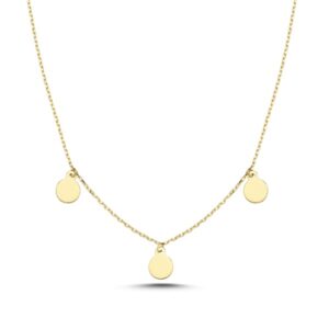 Melfia halskæde 14 karat guld med 3 coins 2303 111F