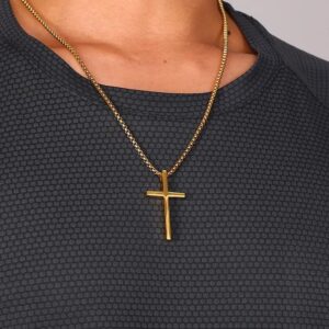 Halskæde stål med kors 102029