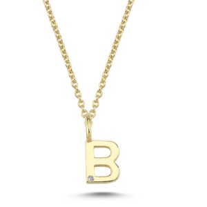 Nuran Bogstav 14 kt. guld "B" med 0,005ct. V2200-B