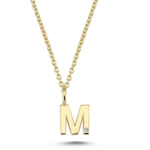 Nuran Bogstav 14 kt. guld "M" med 0,005ct. V2200-M