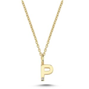 Nuran Bogstav 14 kt. guld "P" med 0,005ct. V2200-P