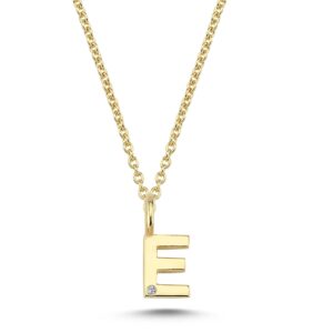 Nuran Bogstav 14 kt. guld "E" med 0,005ct. V2200-E