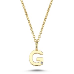 Nuran Bogstav 14 kt. guld "G" med 0,005ct. V2200-G
