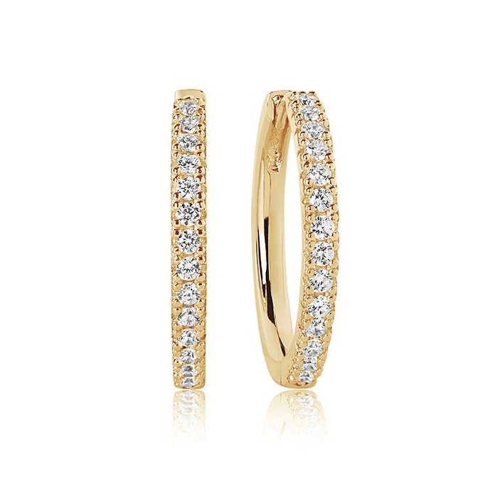 Sif Jakobs - Ellera Grande øreringe forgyldt med hvide sten