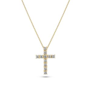 Sif Jakobs Alba Croce halskæde 14 kt guld 0.64 ct. labgrown diamant SJ-N2570-WD-YG