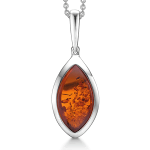 Støvring Design - Halskæde i sølv med rav