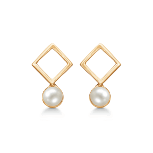 Støvring Design øreringe forgyldt med perle F10212078