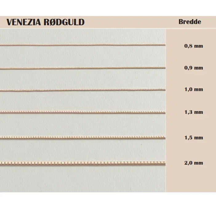 BNH 8 kt. Venezia halskæde V810038F - Billede 2