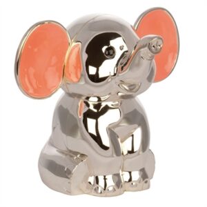 Forkromet sparebøsse elefant m/ pink øre 92015286202