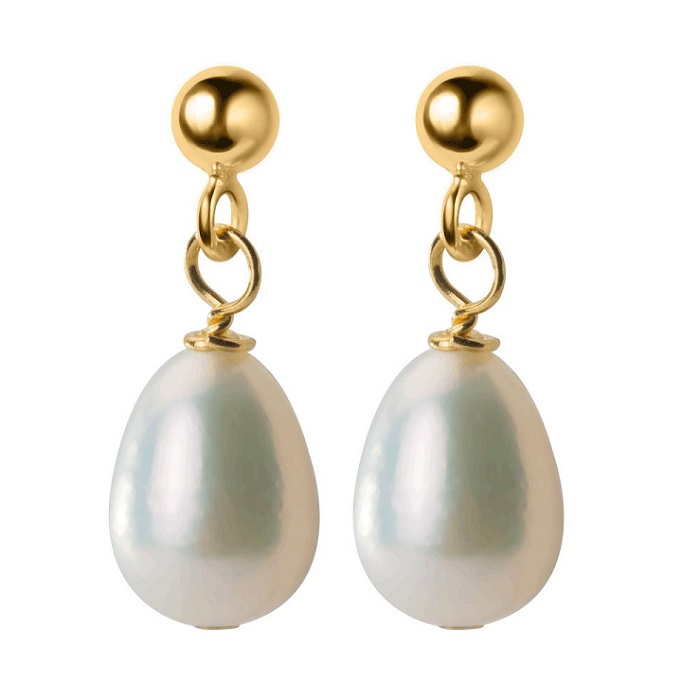 Donnatella - Øreringe forgyldt med perle