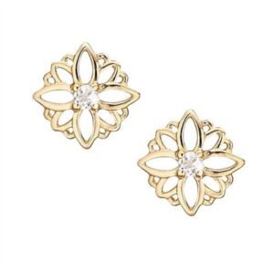 Christina - Natural flower øreringe forgyldt