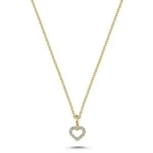 Nuran vedhæng hjerte 14 kt. guld med diamanter V2214