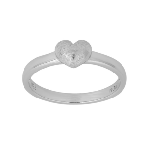 Rhod. sølvbørnering mat hjerte Str.45