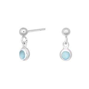 Rhod. sølvørehænger m/blå perlemor