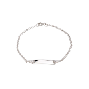 Rhod. sølvarmbånd m/plade